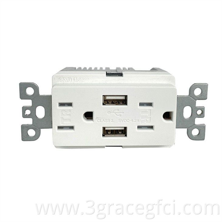 2usb Wall Outlet With Duplex Receptacle Sxut15421